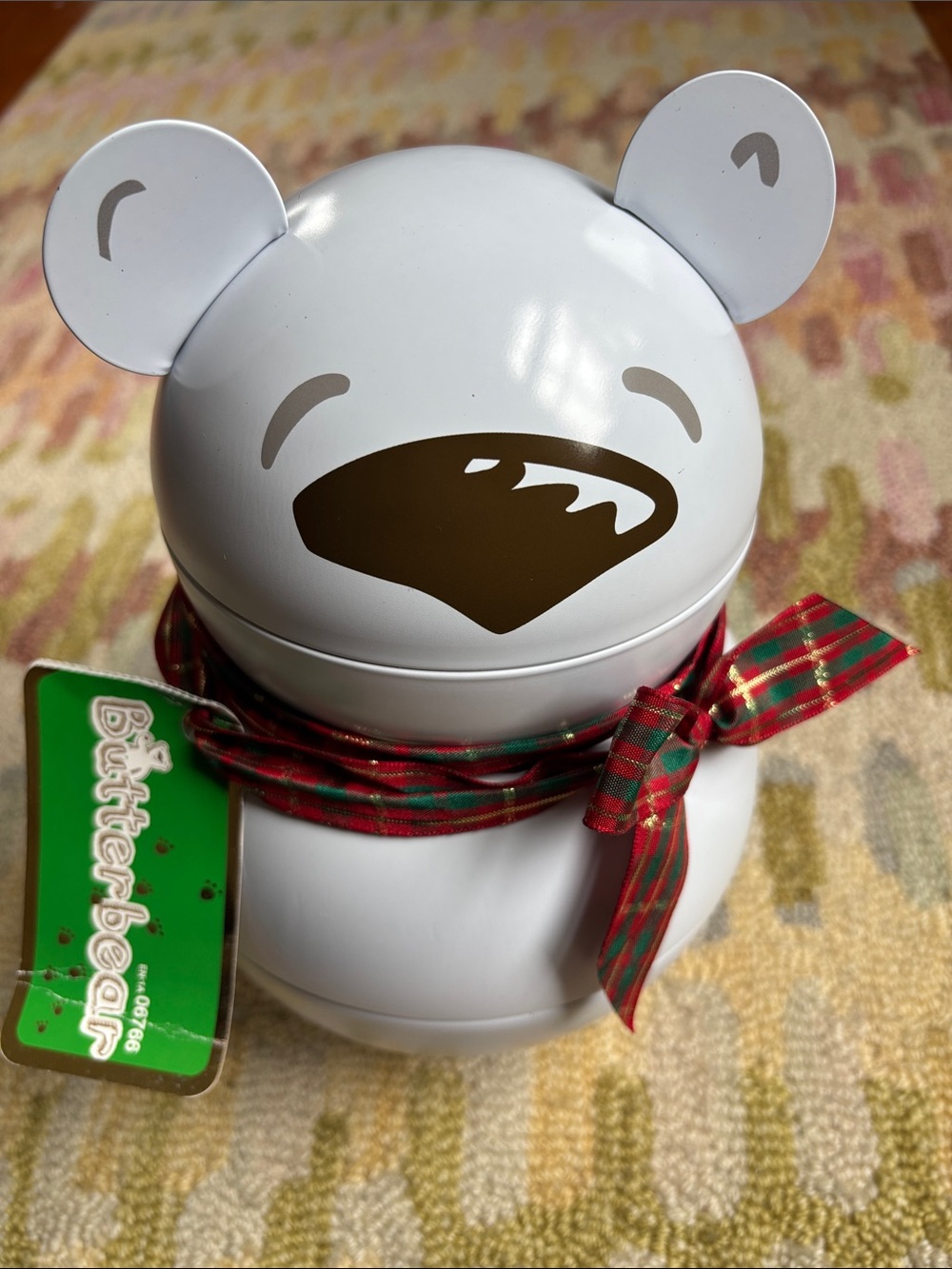 Lush Butterbear 10” Decorative Metal Storage Tin Rare Christmas Collector’s find - Picture 13 of 16